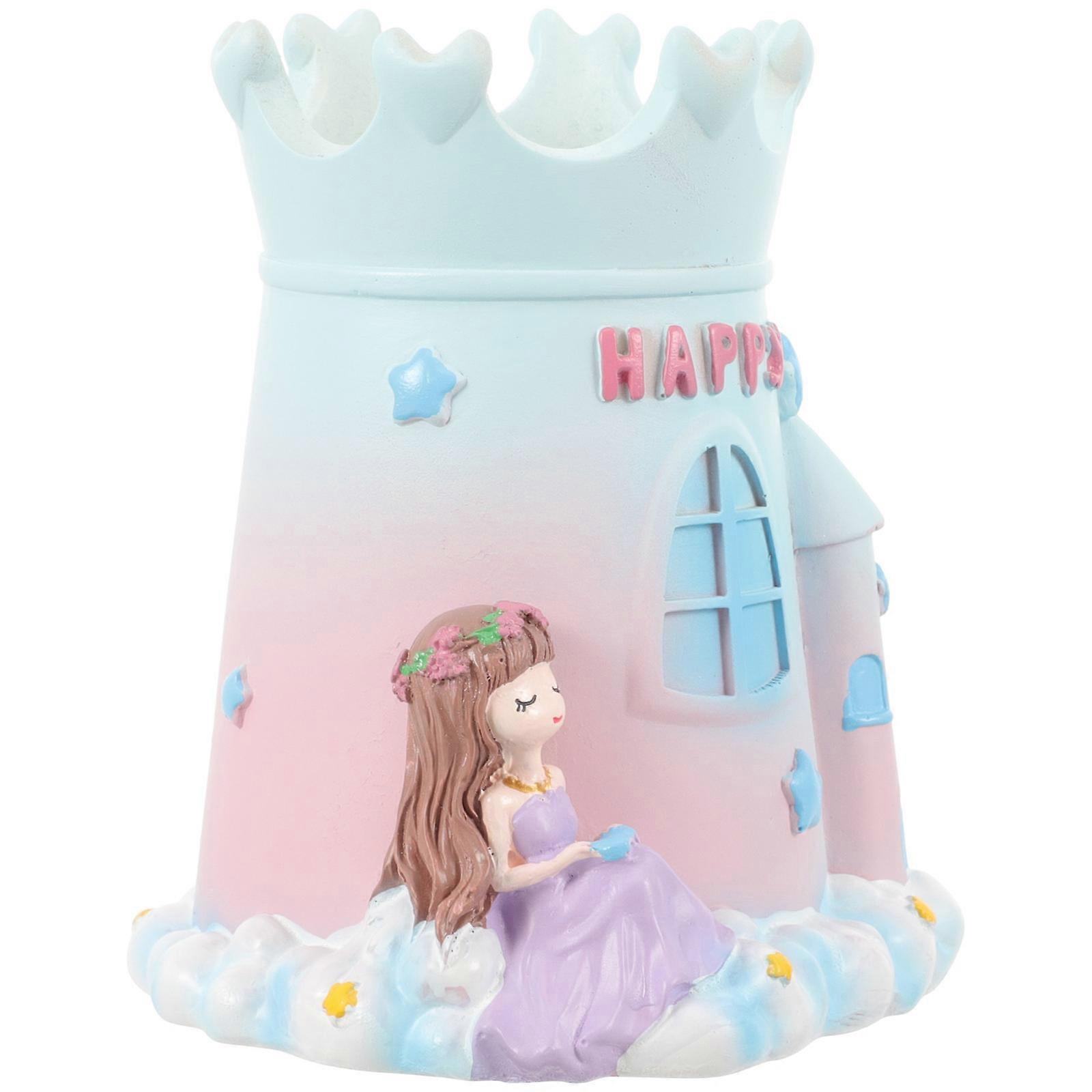 Girl Pen Holder Resin Pen Holder for Home Use Multi-Functional Organizer