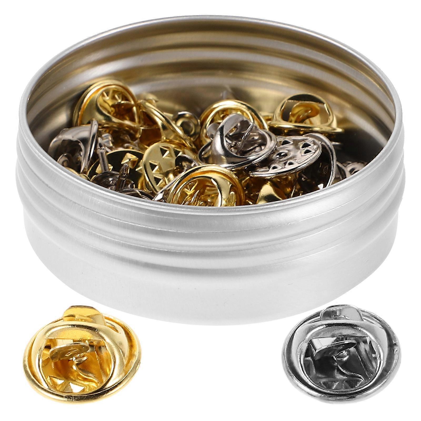 Metal Locking Clasps Butterfly Clutch Pin Backs 60Sets for Crafts