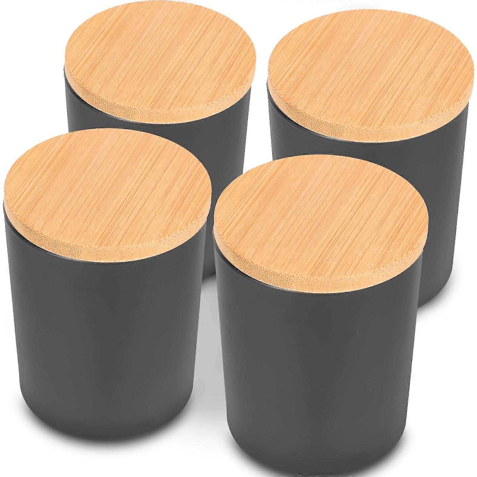 Storage Holder for Aromatherapy Black Glass Tins Perfect for DIY Projects 4 Sets