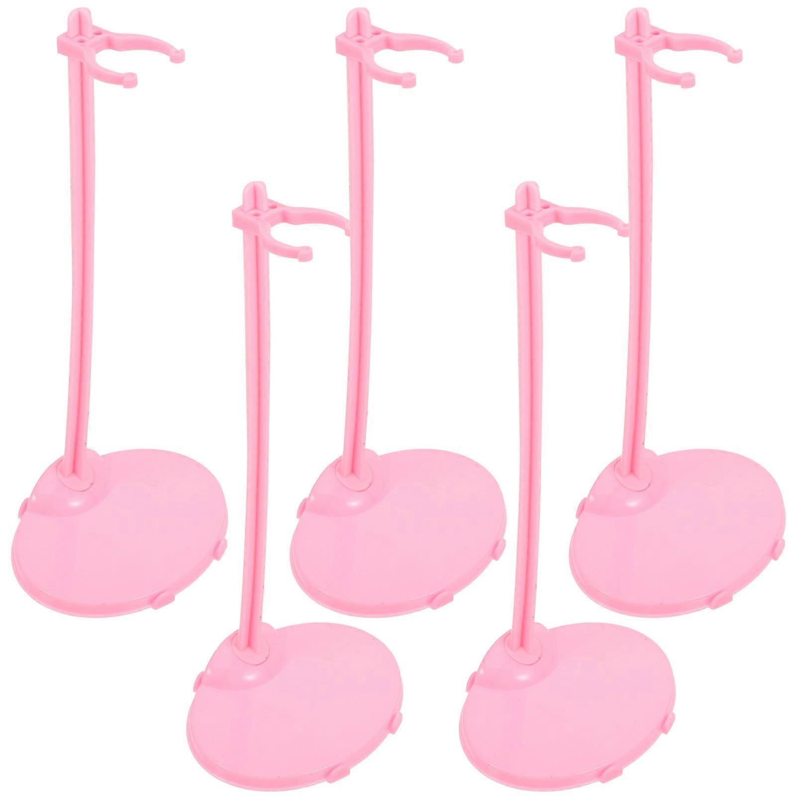 Doll Support Bracket Glass Doll Stand for Display Use 5Pcs Pack Pink