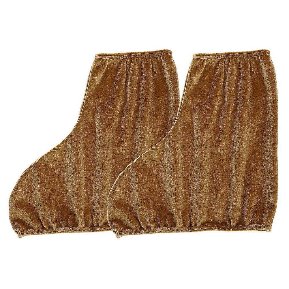 Elastic Skate Covers Skating Boot Cover for Protection 2Pairs Light Brown