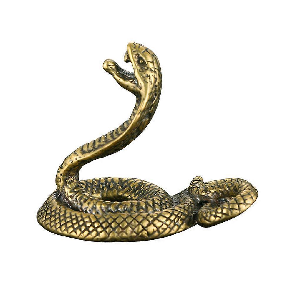 Brass Snake Decor for Desktop Ornament Featuring 3Pcs Cobra Statues