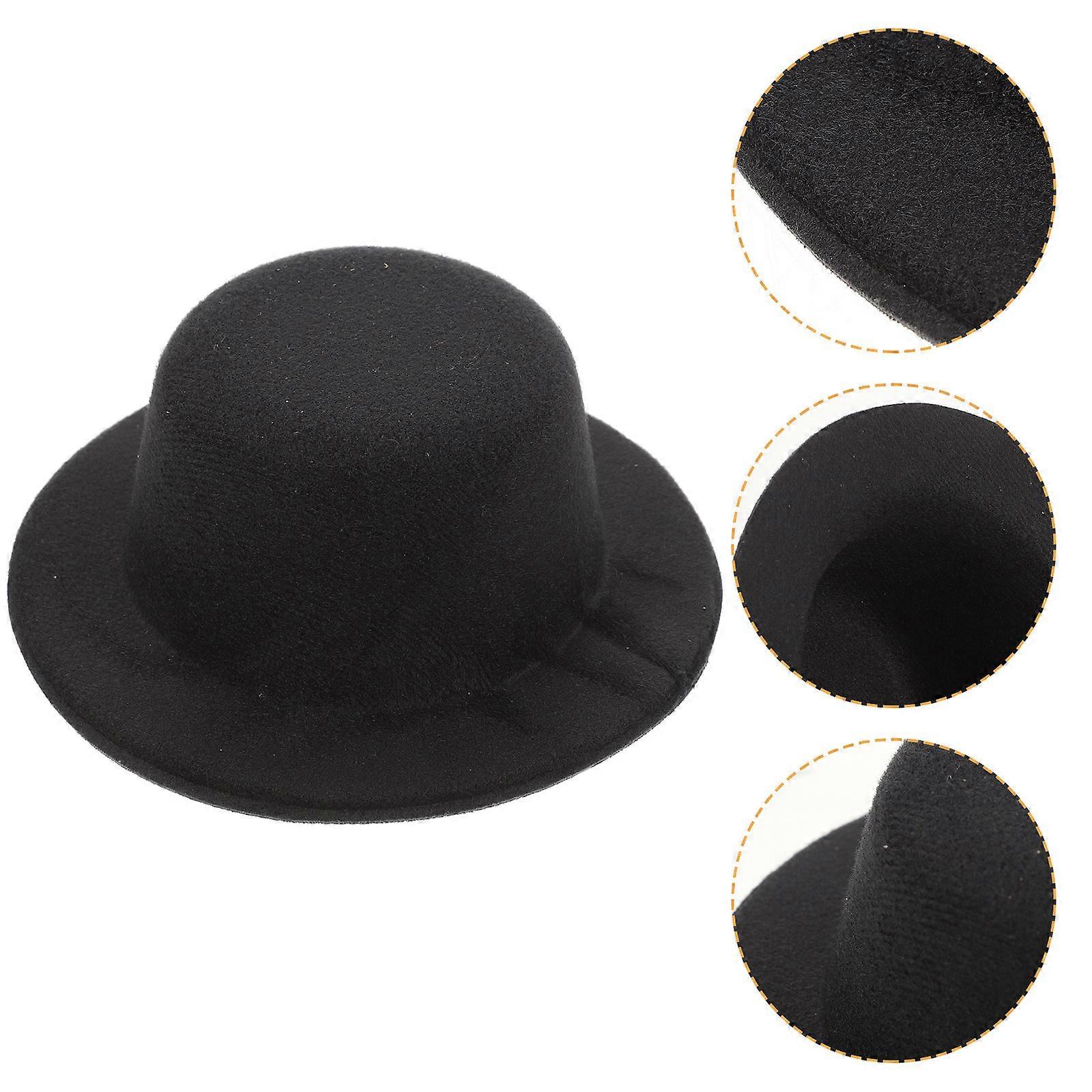 Black Mini Doll Hat for Decor 4Pcs Decorative Small Stylish Topper
