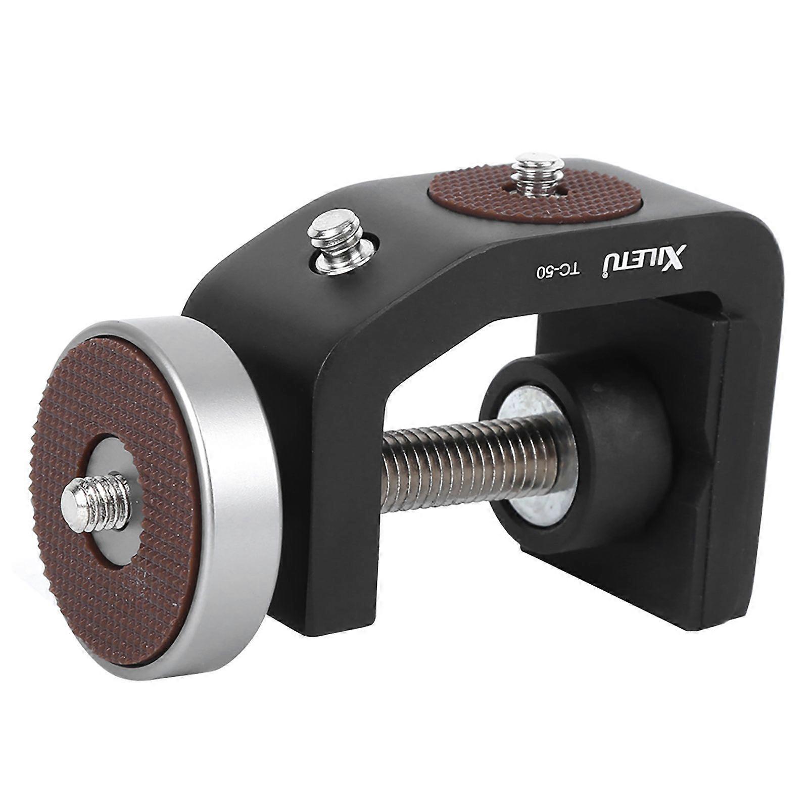 XILETU TC-50 سبائك الألومنيوم السوداء العالمية 1/4 بوصة واجهة برغي C المشبك التصوير الفوتوغرافي مقطع مستقر لمعدات التصوير الفوتوغرافي