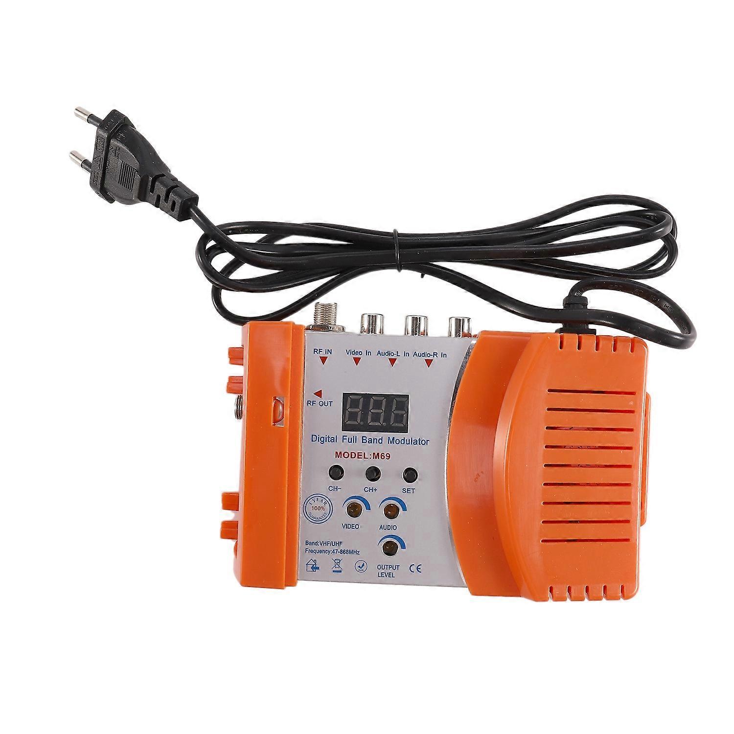 M69 Professional Digital VHF UHF Modulator Adapter(Orange EU Plug)