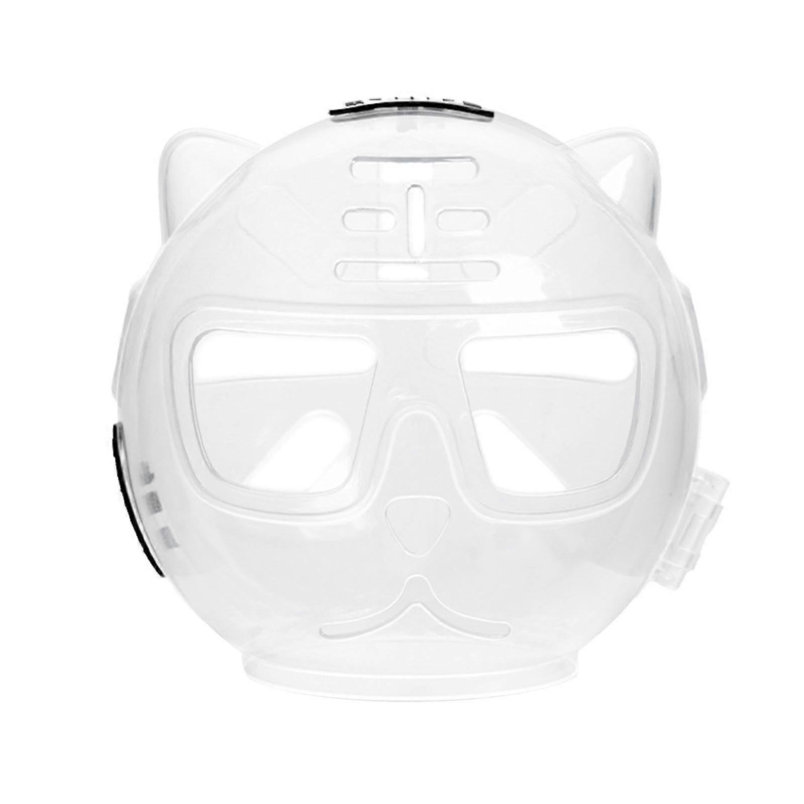 Cat Muzzle Cover For Pet Grooming, Breathable Mask For Shaving And Bathing, Clear Size S