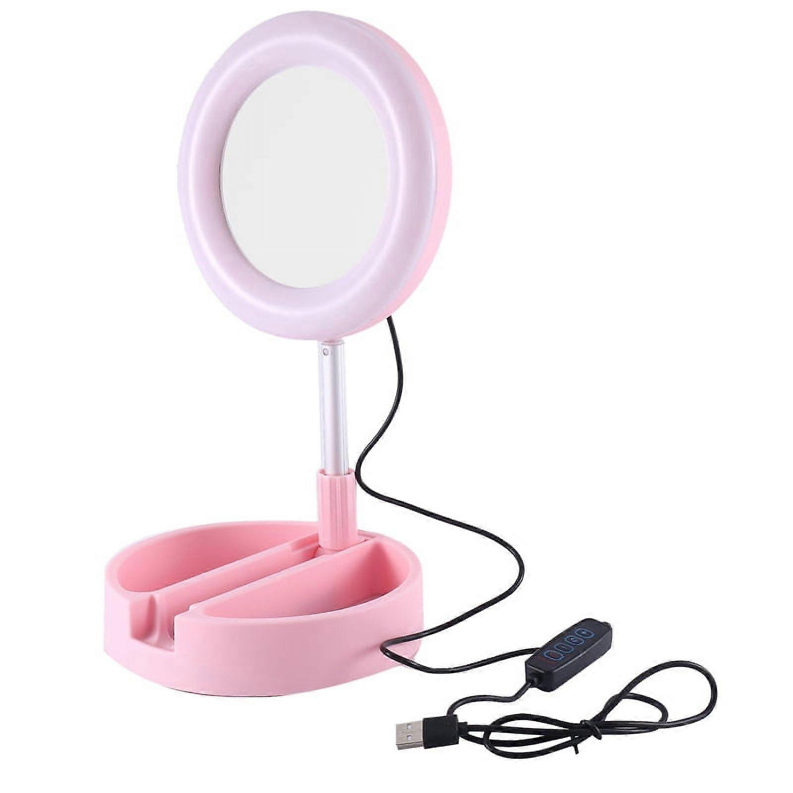 Fill Light for Mobile Professional Ring Lamp Ring for Phone Webcast Bracket with Vanity Mirror Phone Holder,Pink