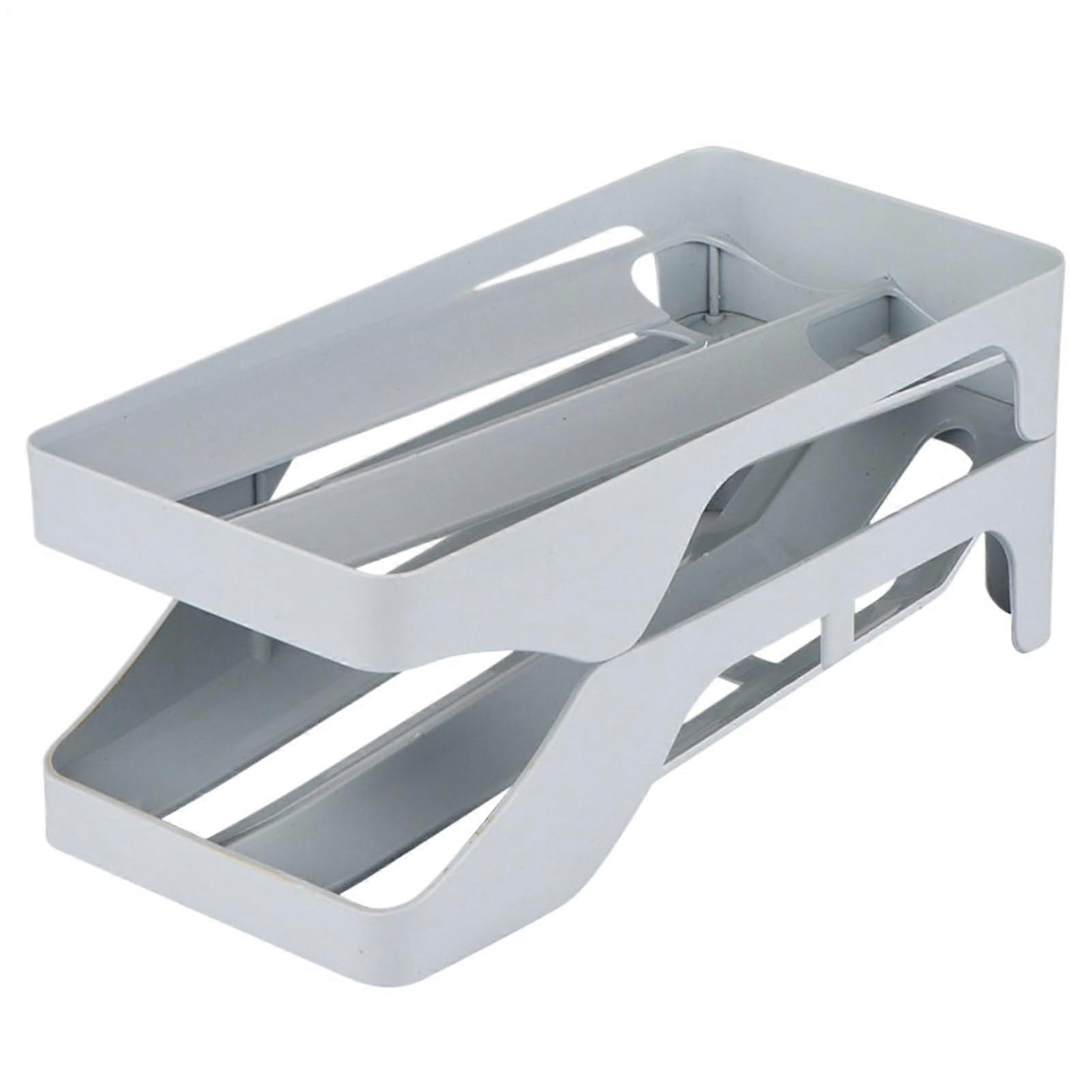 Egg Storage Organizer Auto Rolling Dispenser 28 Egg Capacity PP Plastic Compact Refrigerator Rack For Kitchen Pantry