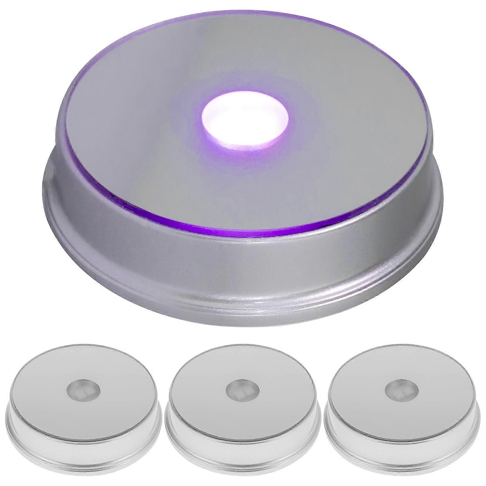 Linaichen Round Base Light Display Stand with Color Changing Base - 4 Pack