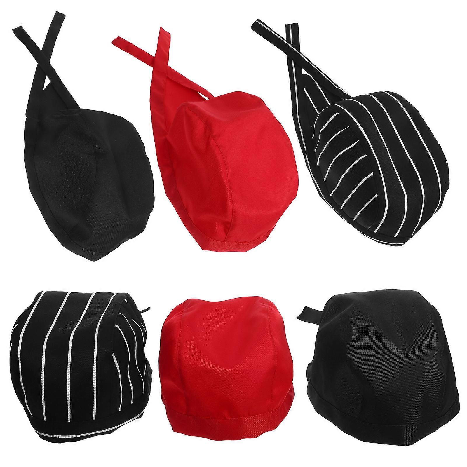 Restaurant Cook Hats Unisex Elastic Kitchen Hats Breathable Chef Hats For Men Women 6Pcs