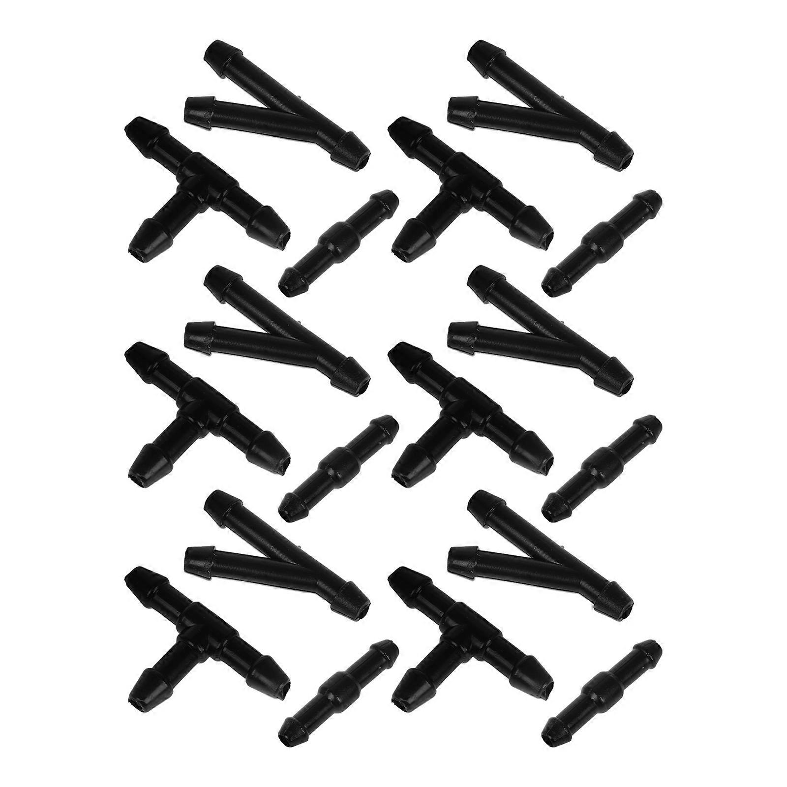 36Pcs Black Plastic Car Washer Nozzle Connector For Automotive Maintenance With Adjustable Water Flow Direction And Durable Material