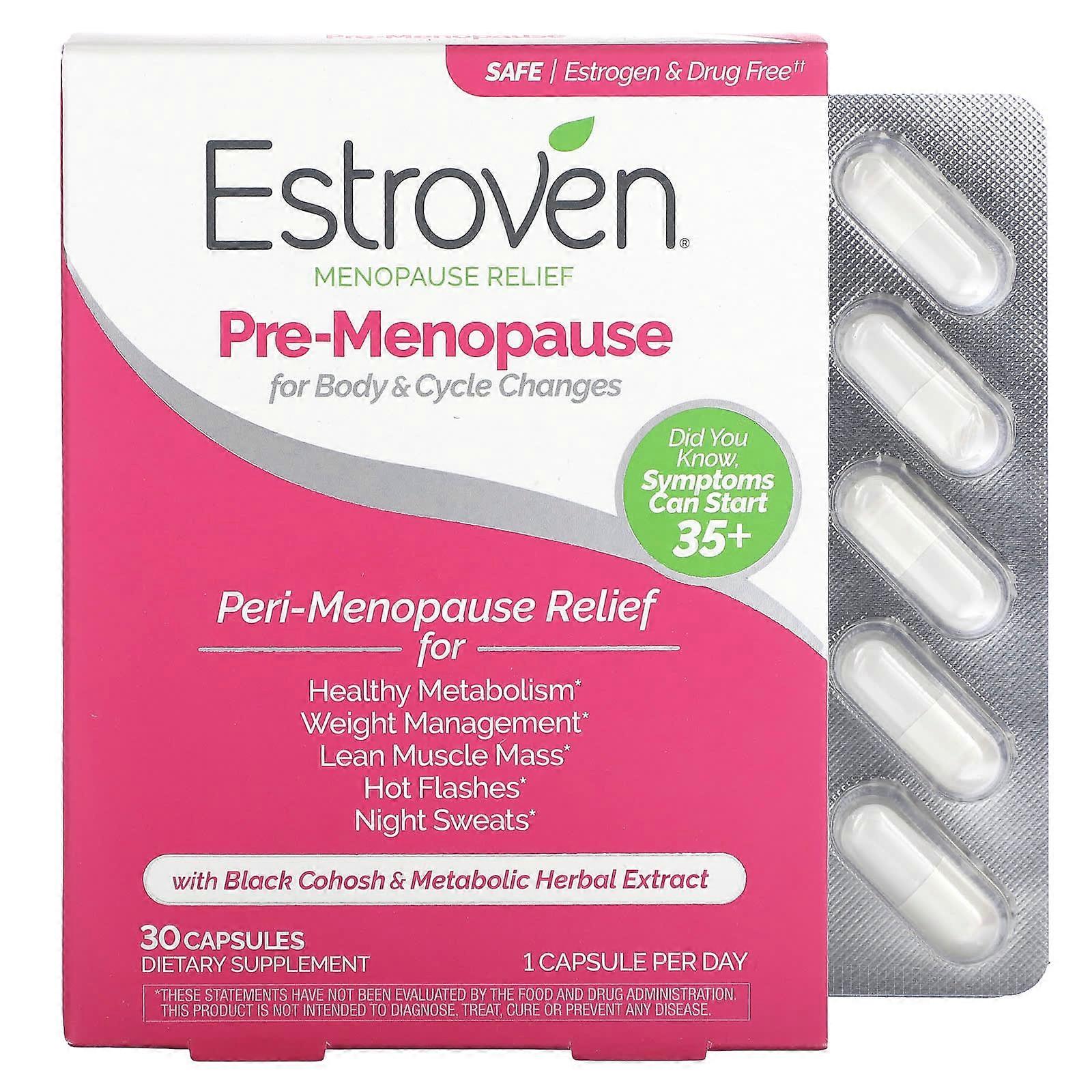 Estroven, Menopause Relief, Pre-Menopause, 30 Capsules