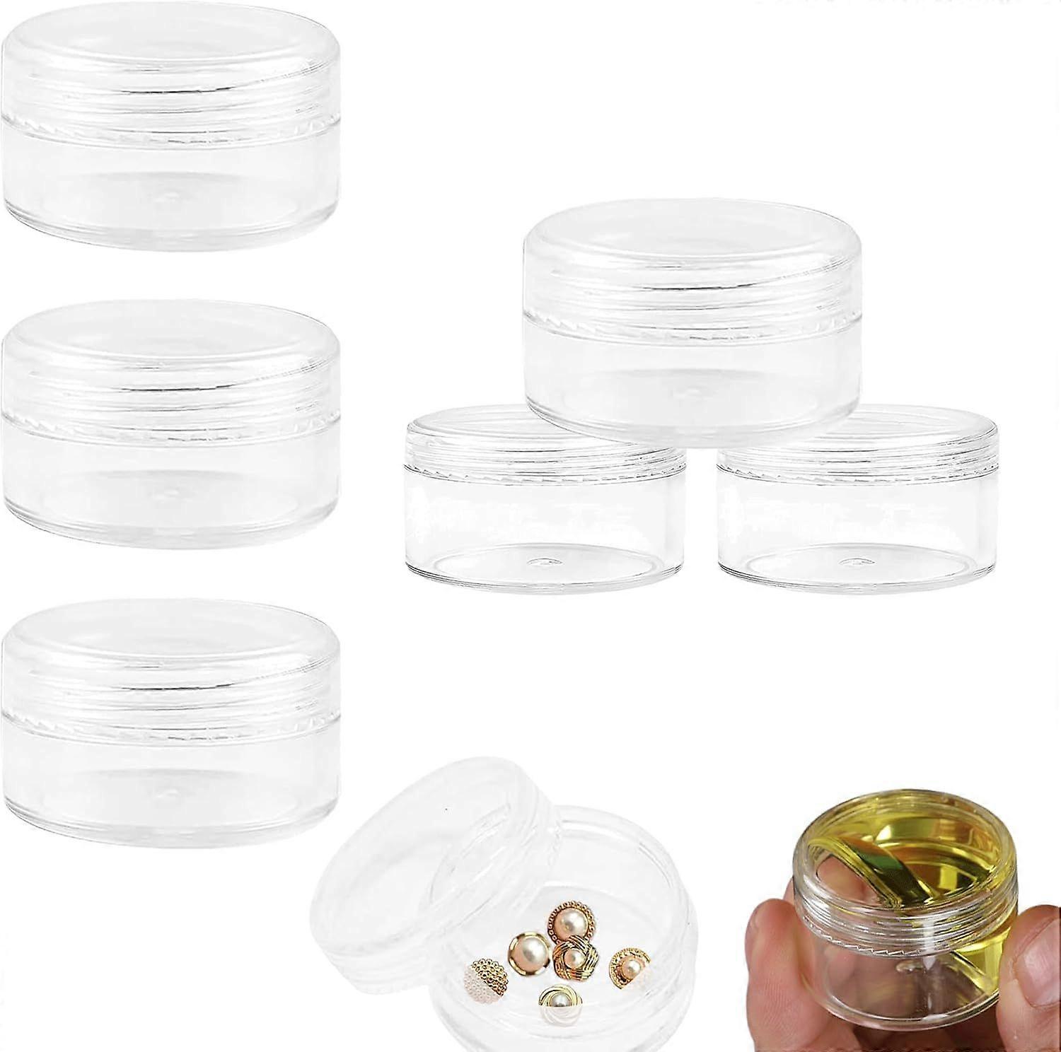 6PCS Sample Pots Leakproof Round Stackable for Space Efficiency 10ml 20ml Cosmetic Pots Small Clear Round Plastic Sample Pots for Cosmetics Empty Samp