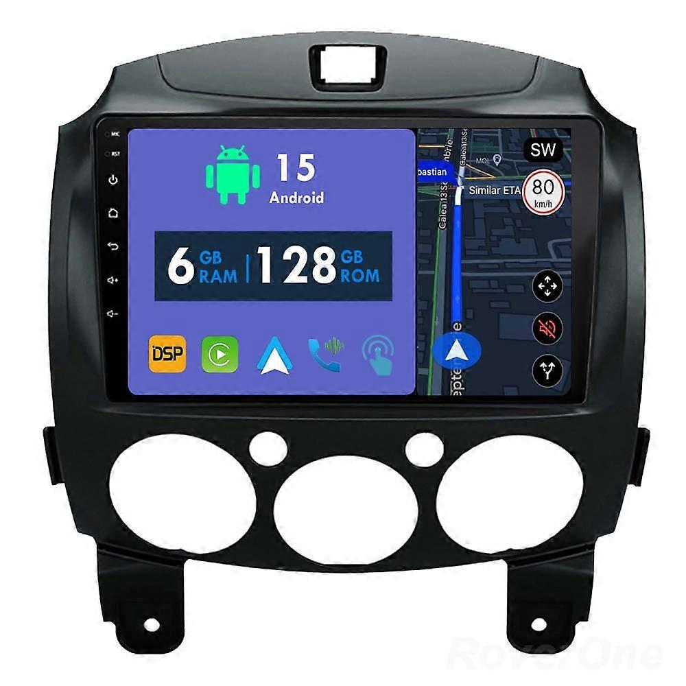 Car Radio 6G+128G CarPlay GPS Navigation Head Unit for Mazda 2 Mazda2 DE 2007 - 2014 Android Auto Bluetooth Stereo Touch Screen