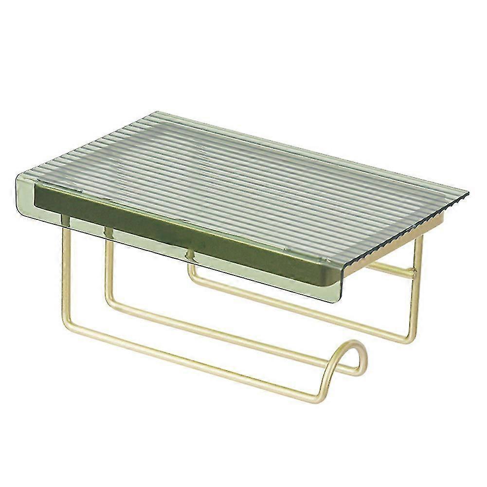 Iron Roll Towel Rack Multifunctional Bathroom No-punch Shelf