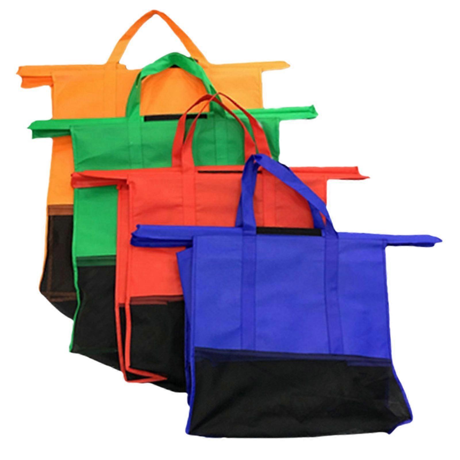 4Pcs Trolleys Bag Reusable Shopping Bags with Reinforced Handle Large Capacity Reusable Folding Trolley Bags