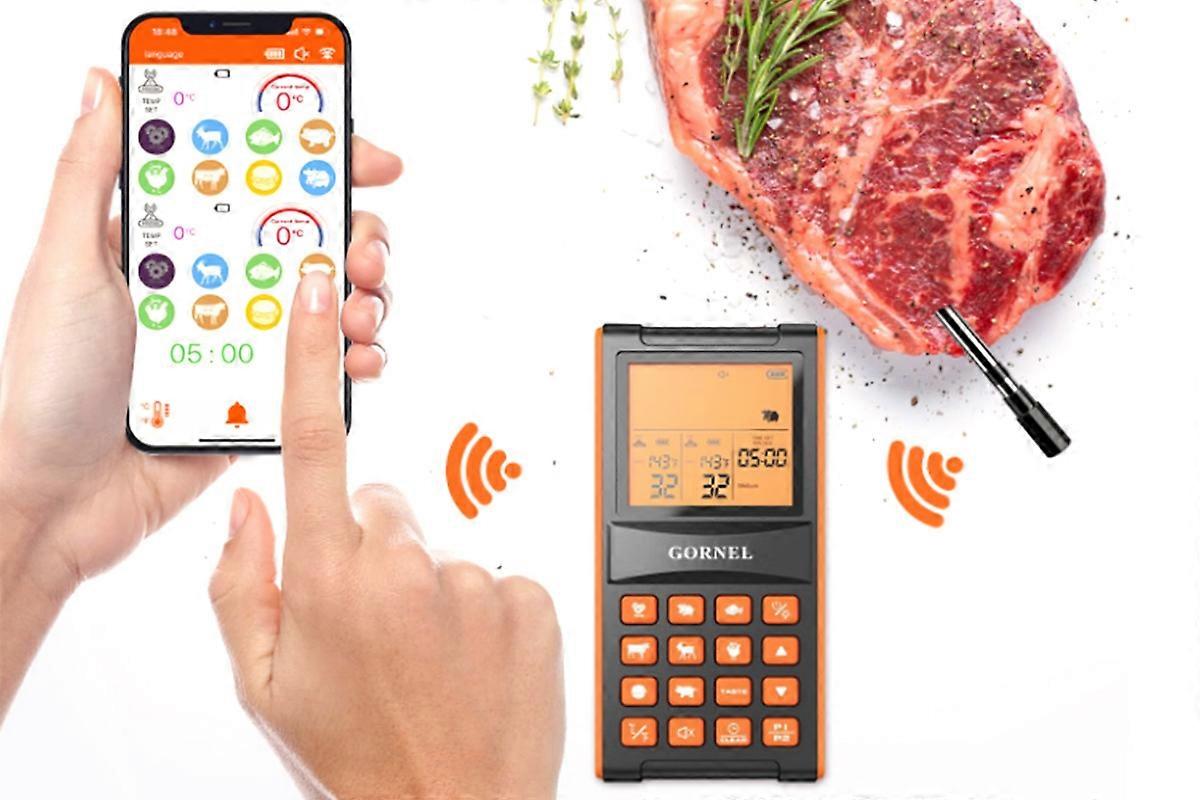 Smart Bluetooth Meat Thermometer Long Range Wireless Food Thermometer
