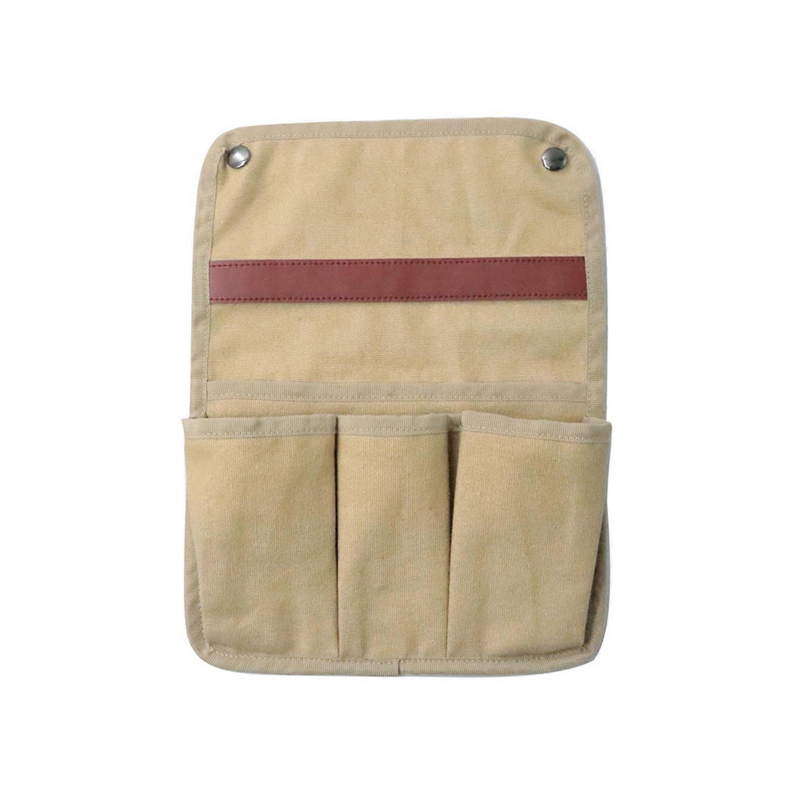 Canvas Camping Chair Organizers with 3 Pockets Large Opening Easy Installation Foldable Design for Outdoor Storage Multicolor