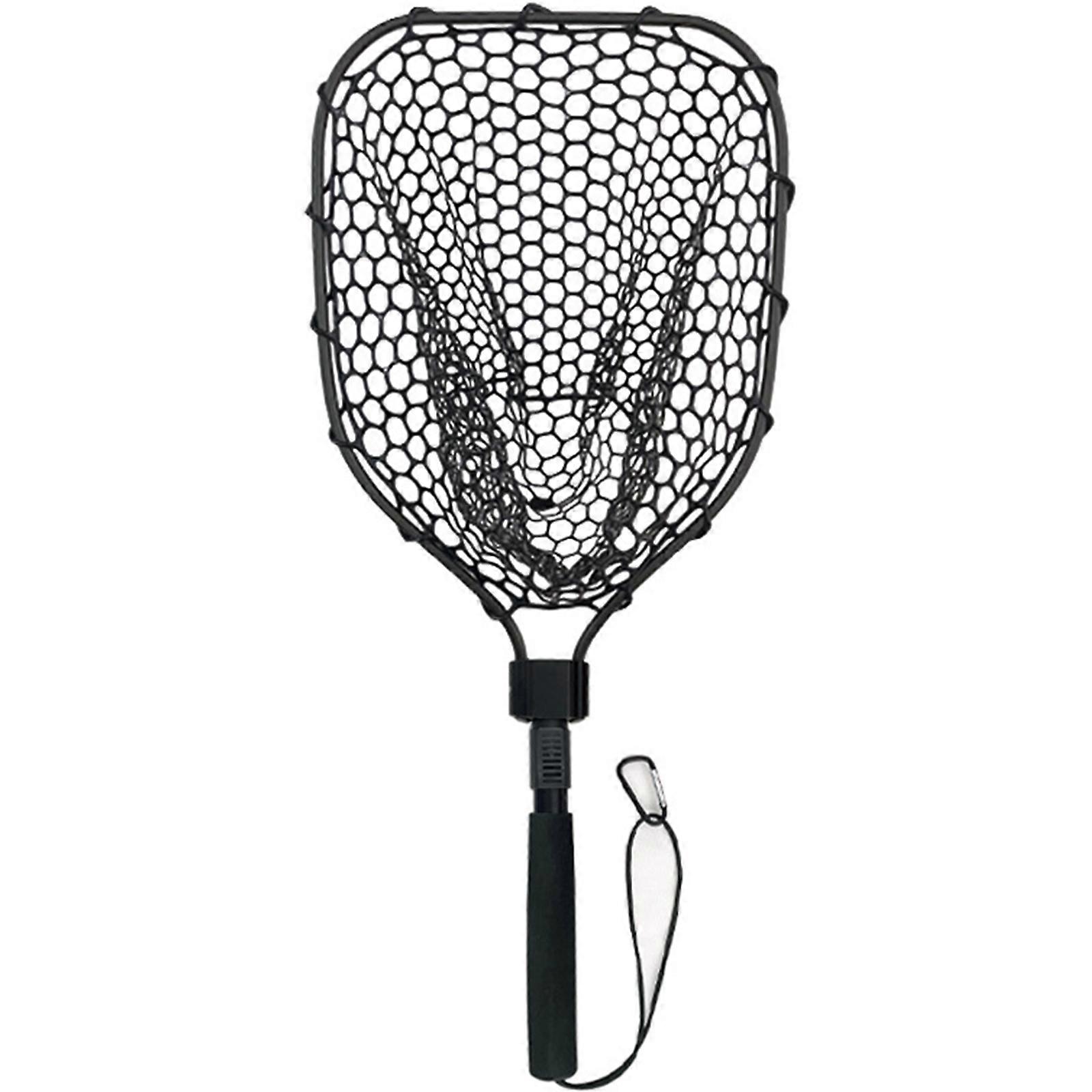 Aluminum Fishing Net Collapsible Handle Foldable Fish Landing Net Silicone Mesh for Safe Fish Catching Multicolor