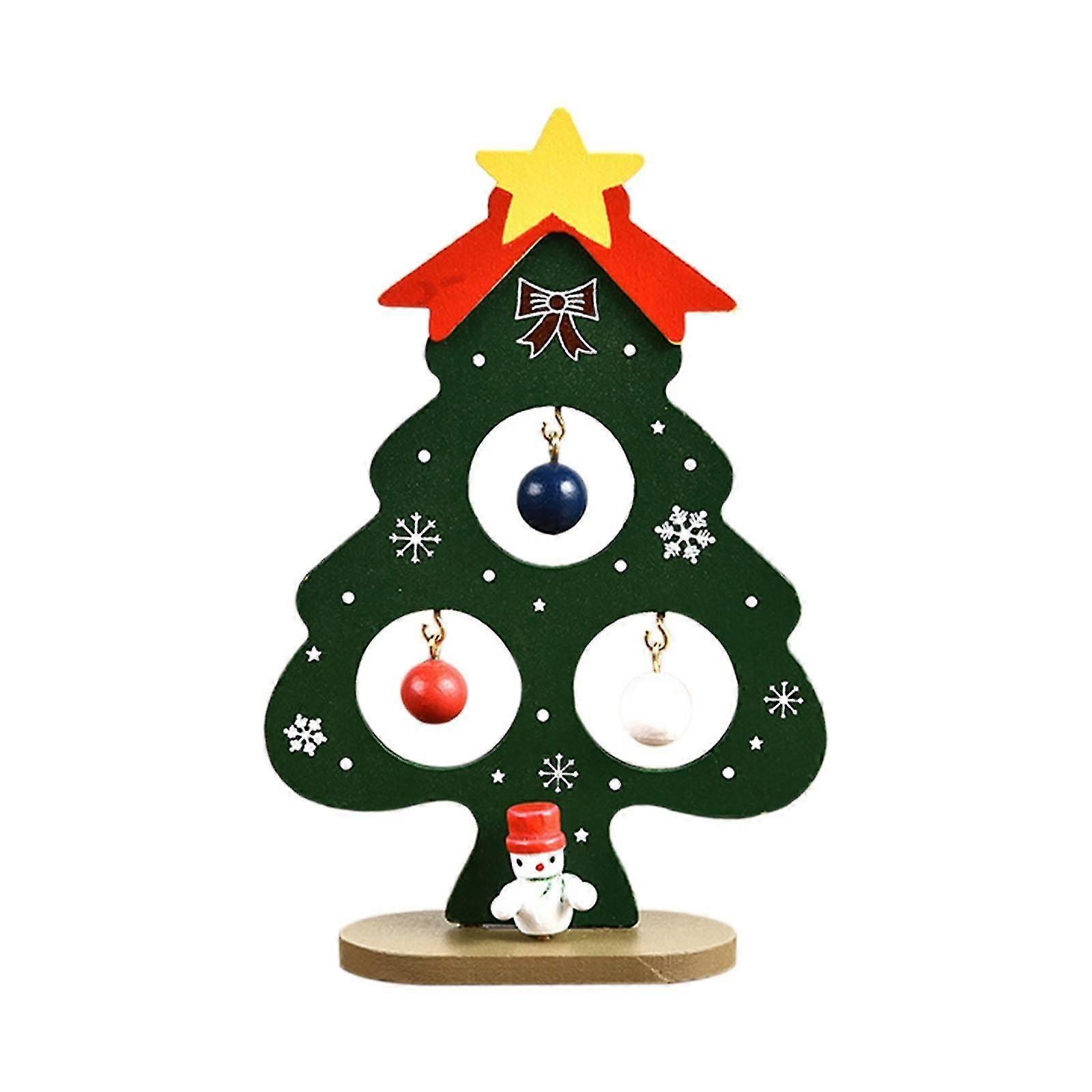 Desktop Christmas Tree Handmade Crafts Christmas Toy for Desk Desktop Window Red
