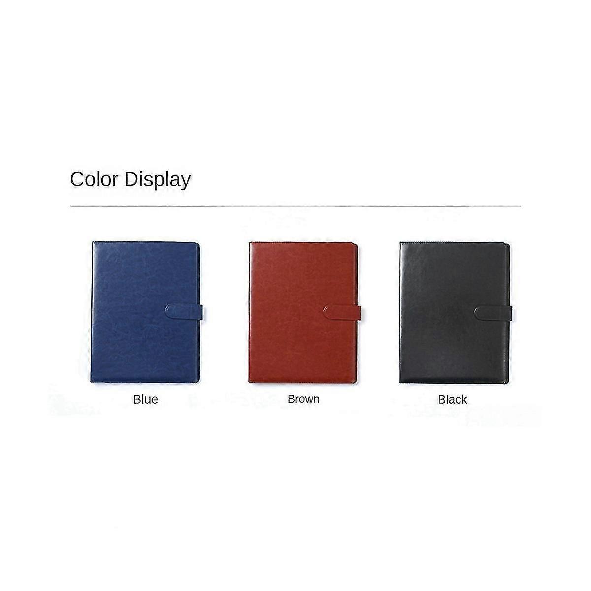 A4 Leather Folder Multifunctional Business Contract Folder With Notes Business Stationery Folder Black TY