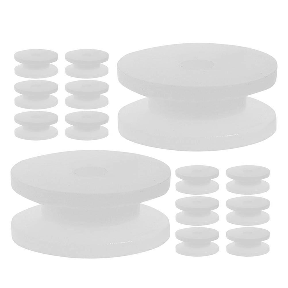 High Precision Plastic Pulley Wheels for Machine Use 20Pcs White PP Material
