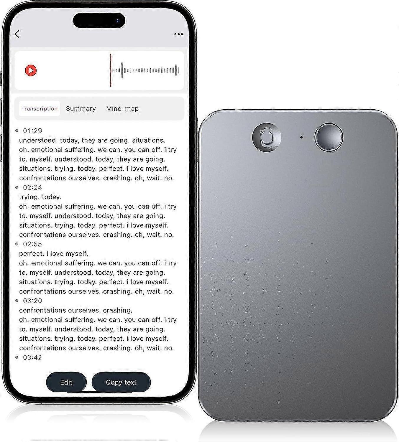 2025 Newest AI Voice Recorder, 64GB Note Recorder with Transcription, Mind