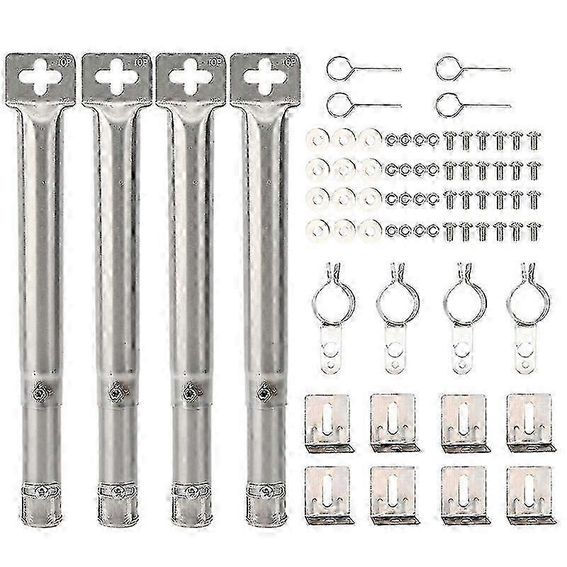 4 stk universell justerbar rustfritt stål BBQ gassgrill erstatning rett rørbrenner for grill
