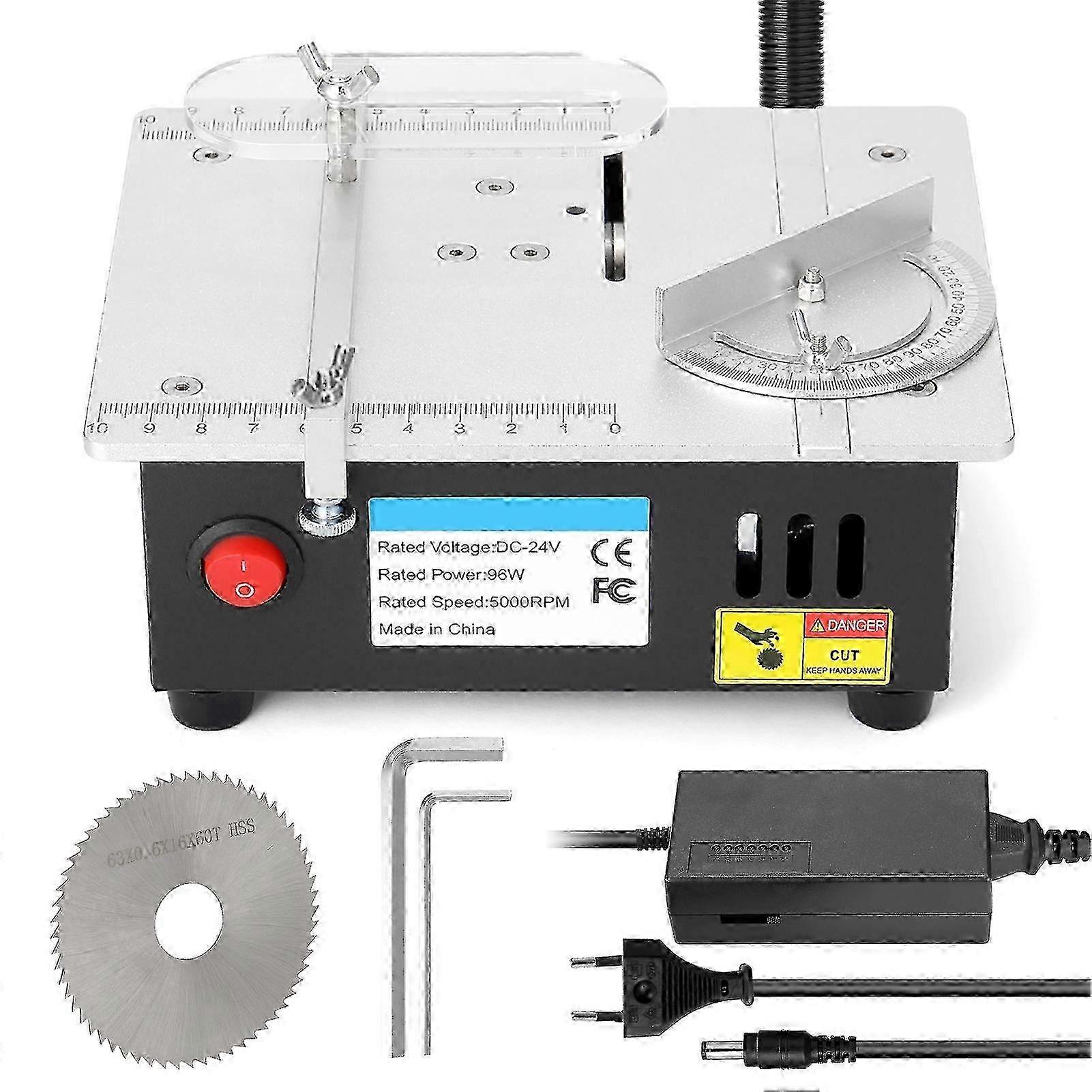 Mini Table Saw 96W Adjustable 7 Speed Electric Desktop Saw Cutter, Precision Woodworking Tool for DIY Crafts and Model Making 2025