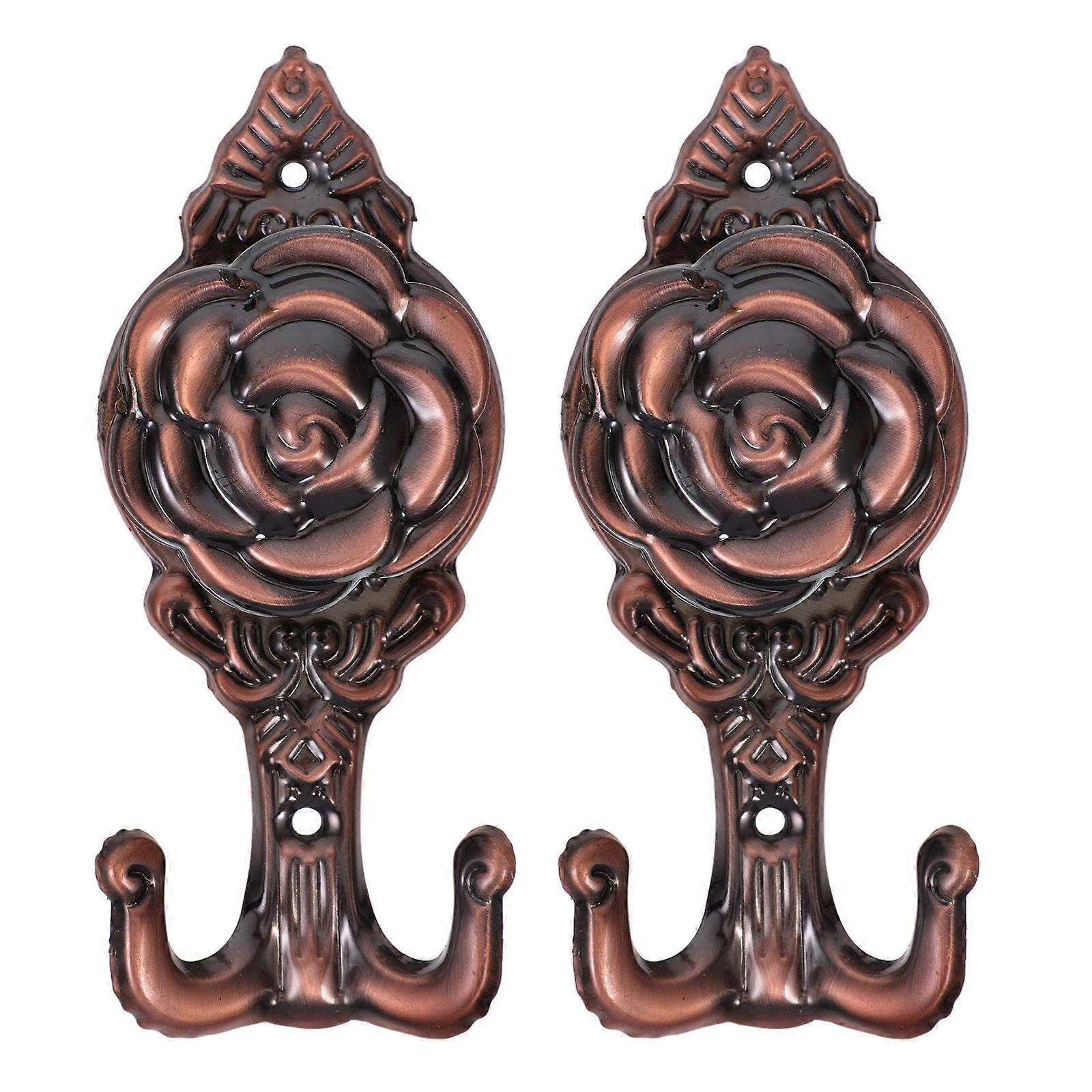 Home Wall Hooks 2Pcs Made Of Iron Rose Shaped Coat Hook Ideal For Any Room In Home With Practical Hanging Function
