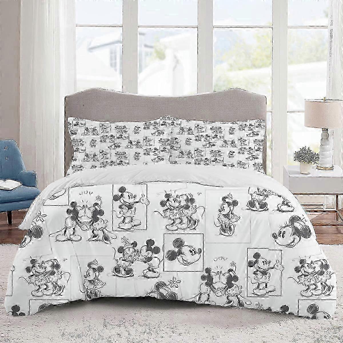 25-26 v1403 Bed Sheets Bedding Mickey Mouse Bedding Sets Cartoon Duvet Cover Lightweight 3 Piece Bet Sets