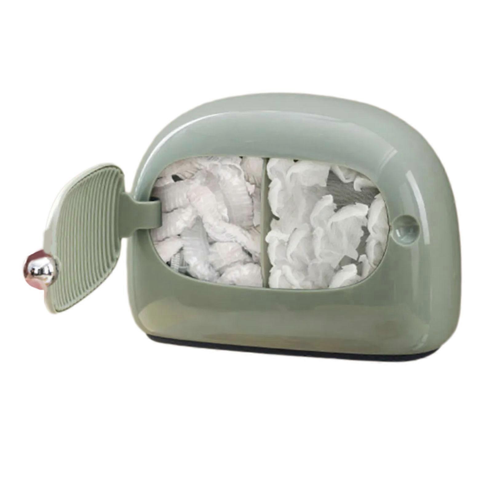 Disposable Wrap Organizer Box For Countertop Storage Holds 200 Sheets Includes Dustproof Lid And Wall Hook  Green