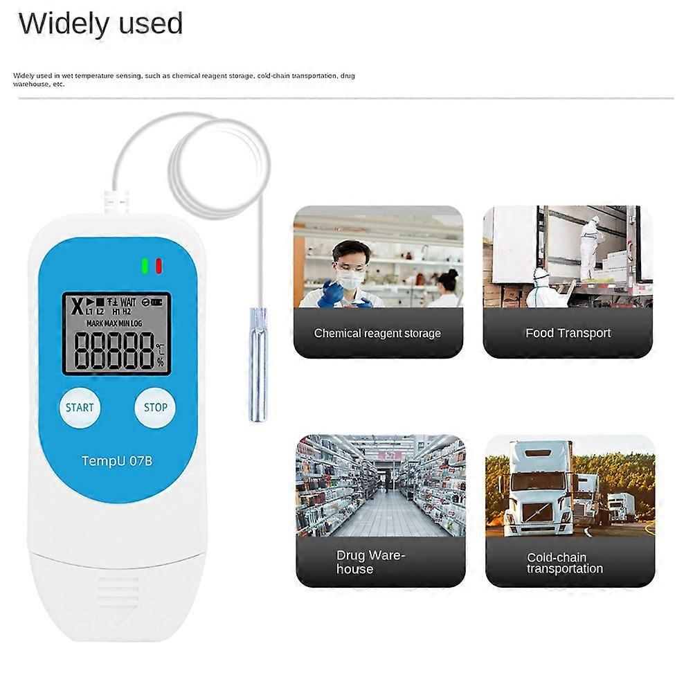 TempU 07B Temperature/Humidity Recorder Digital USB Data Logger Thermometer Hygrometer for Refrigerator Storage