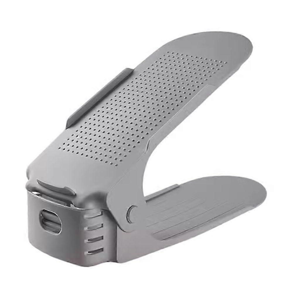 Adjustable Shoe Slots Organizer 20 Pack Gray, Space Saving Double Layer Shoe Rack for Closet Storage