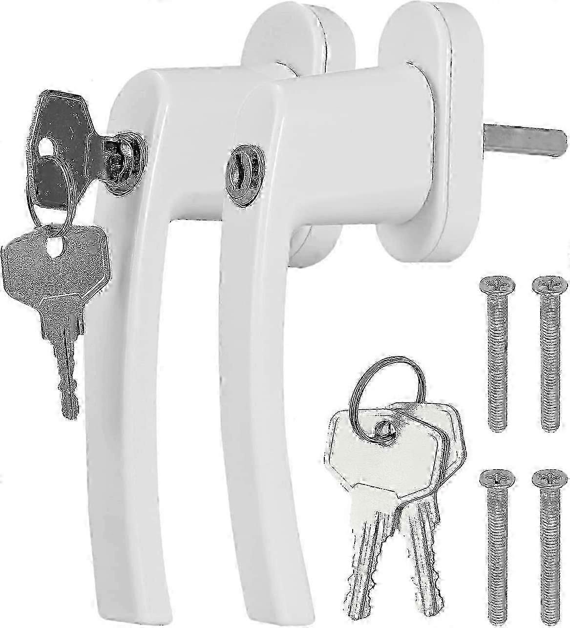 m Child Window Handles, 2 Pcs Aluminum Lockable Window Handle with 4 Keys, Kid Safety Window Handle