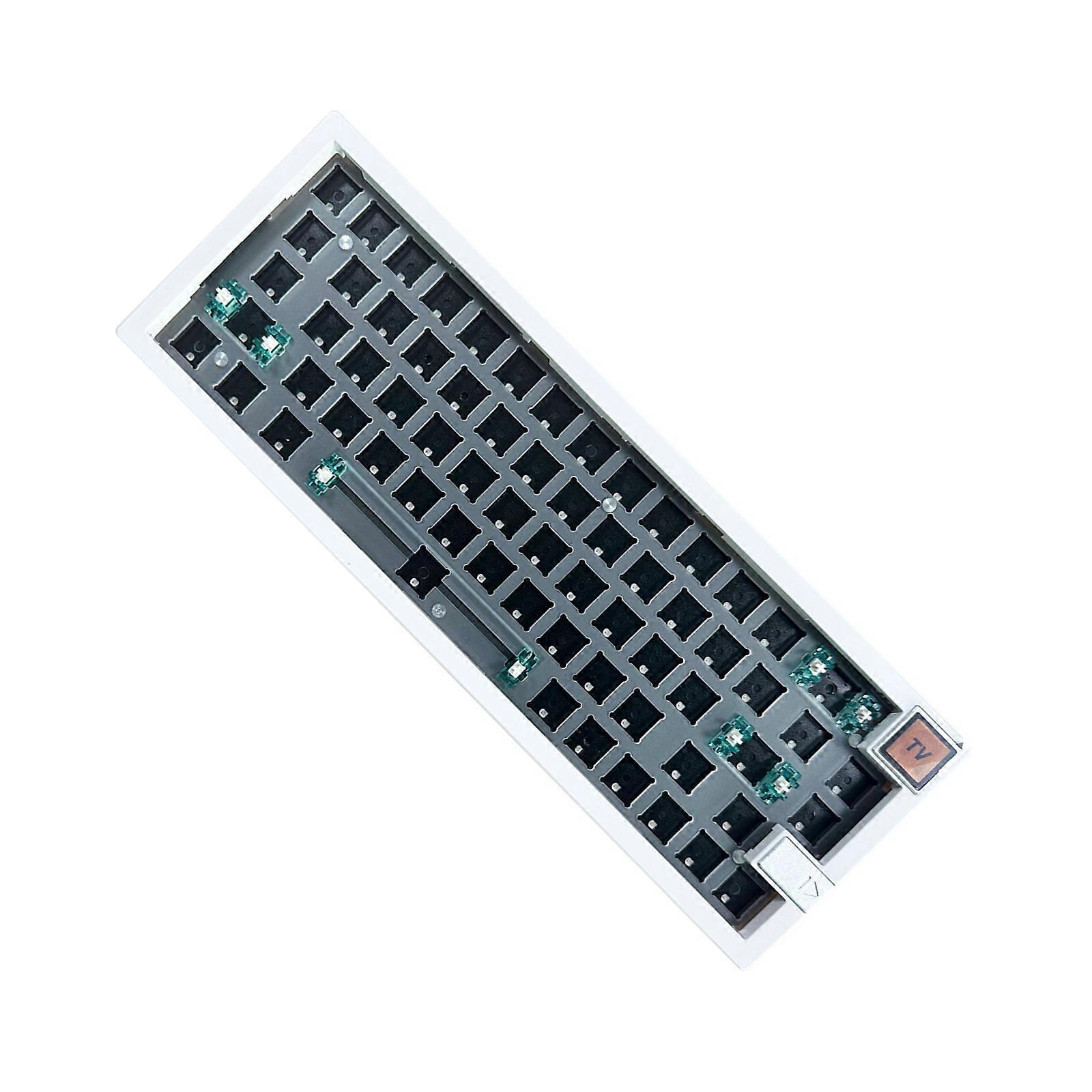 RGB Modulars DIY Mechanical Keyboard, 67Keys Hot Swappable Programmable 3 Modes Bluetooth-compatible 2.4G Wireless  White