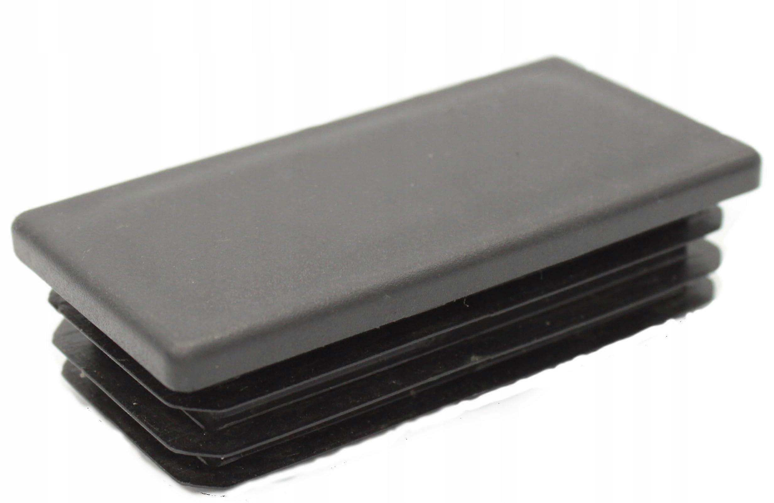 Lamellar Plug 20 x 100 mm for Rectangular Pipes - Black PE Plastic Rectangular Plug - Pipe Cover for Steel Pipe