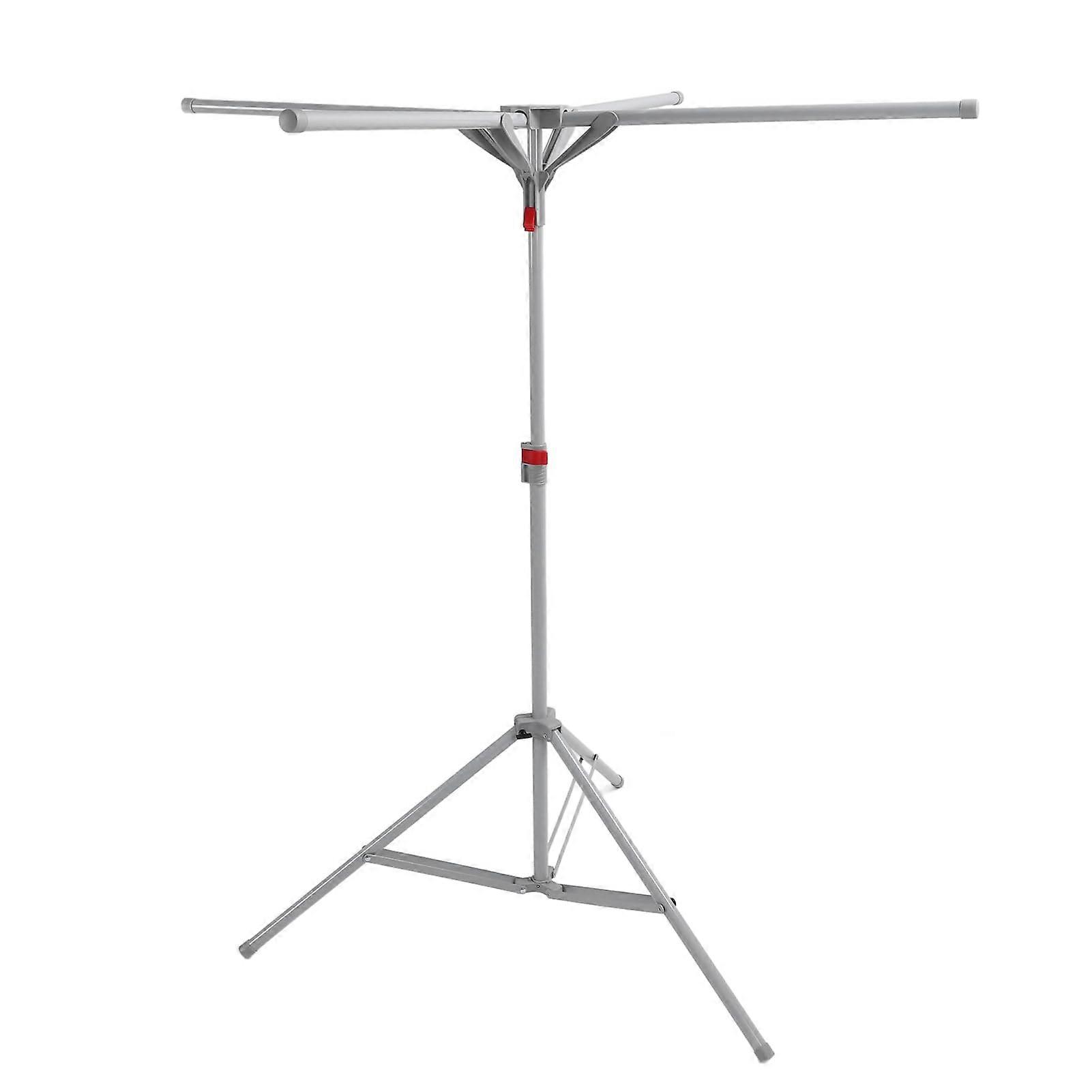 Foldable Clothes Drying Rack Tripod Laundry Stand with Wide Hanging Rod for Indoor Balcony Gray