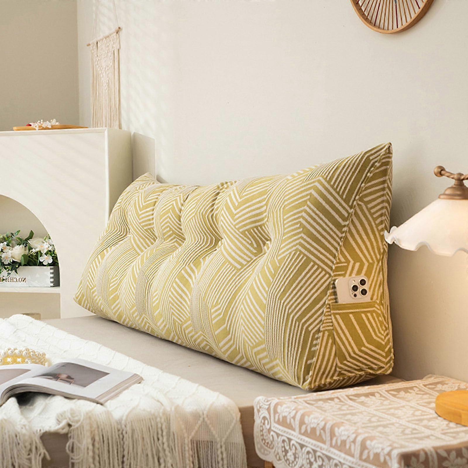 Bed Wedge Pillow Headboard Backrest 150cm Ergonomic Support Triangular Reading Cushion with Removable Cover