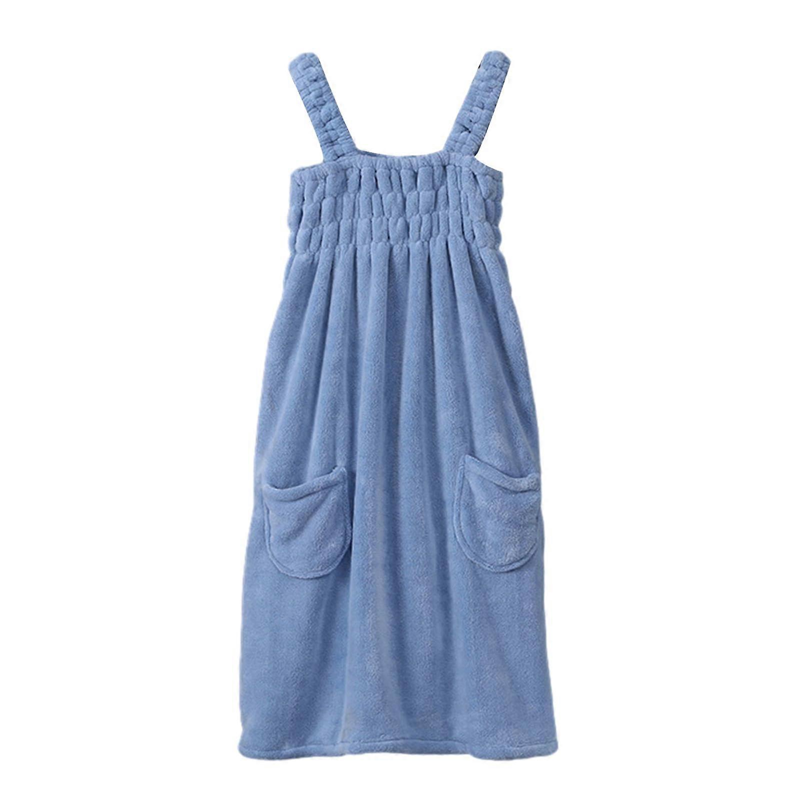 Women's Towel Wrap Quick Dry Absorbent Lightweight Spa Bath Wrap for Beach Pool Blue Adjustable Fit