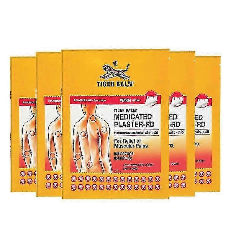 10-pack röda/gröna tigerbalsamplåster för smärtlindring