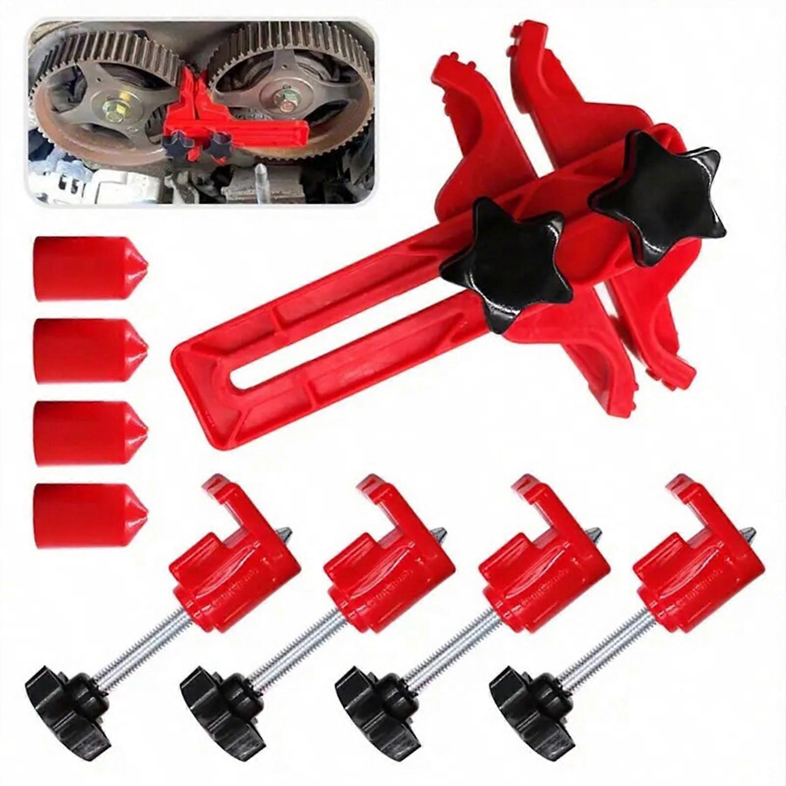 9Pcs Camshaft Locking Tool Kit with AntiSlip Gear Clamp, Universal Engine Timing Tool Set for Cars