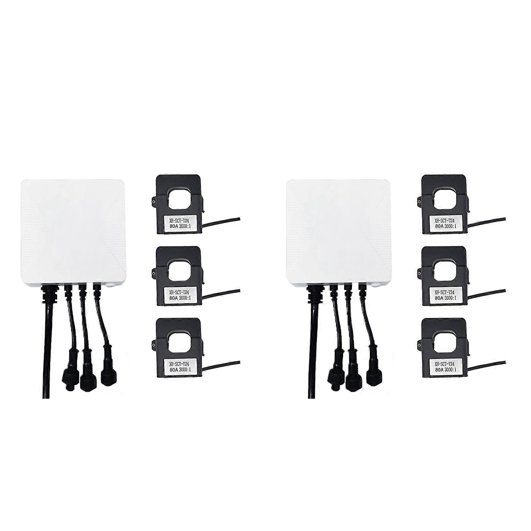 2X Tuya Smart Life Single 3 Phase WiFi Energy KWH Meter 80A Power Clamp Current Transformer Power Usage Monitor