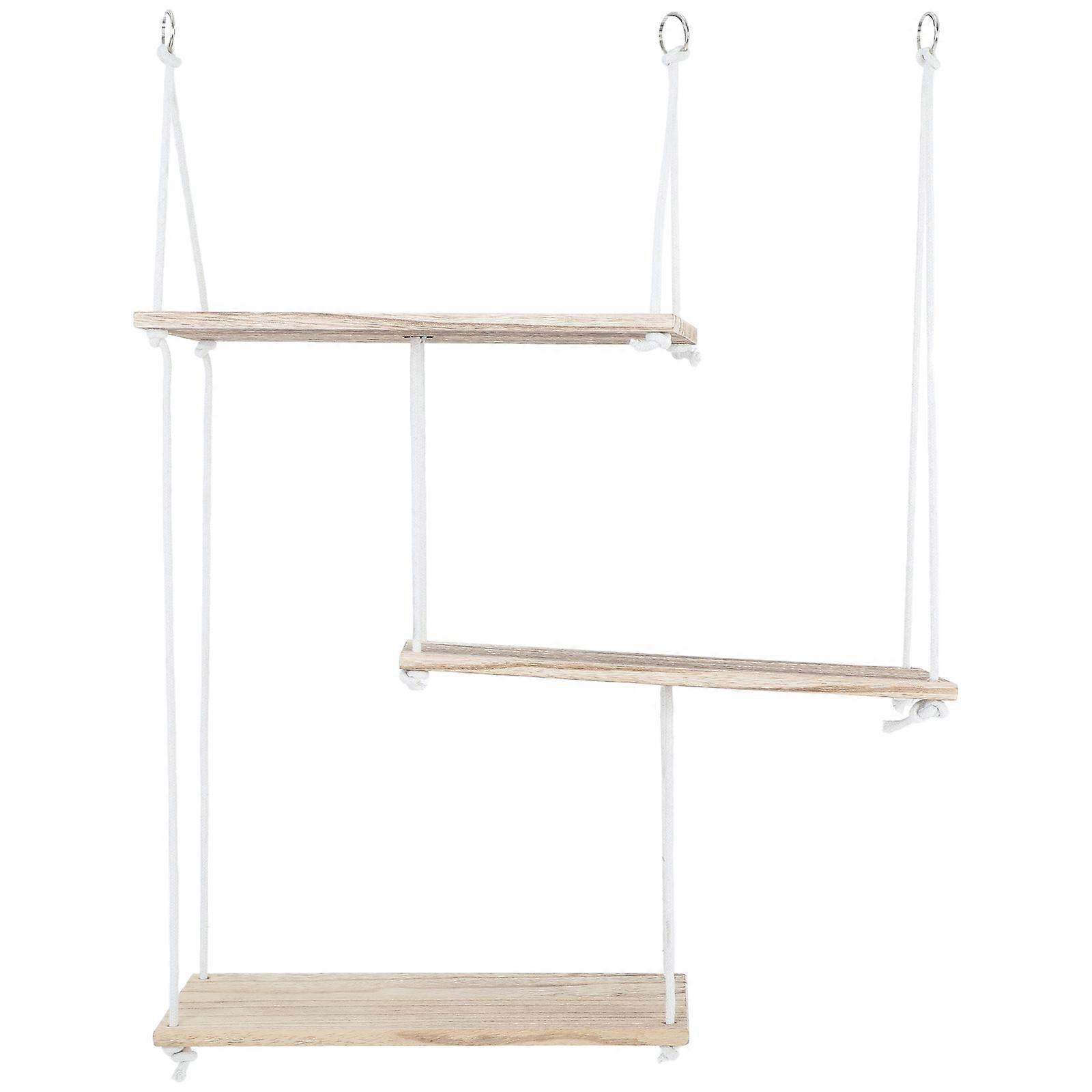 Walls Hanging Wall Shelf for Organization 1Set Wood Floating Shelf with Rope