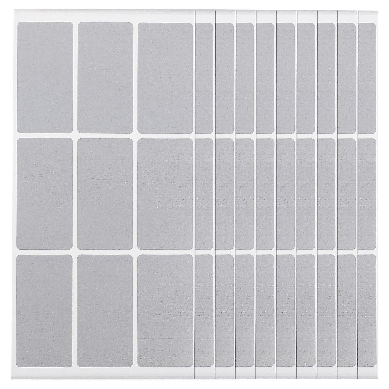 Scratch Off Stickers Silver Rectangular for DIY Raffle Games 10 Sheets Labels