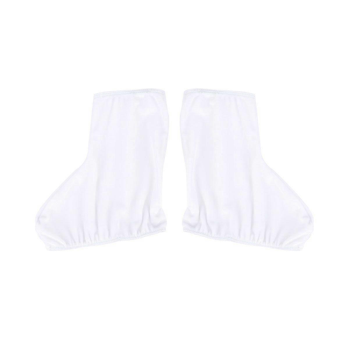 כיסויי מגף החלקה אלסטית שרוול נעליים להחלקה על הקרח מגן נעליים נגד שריטות להוקי מחליקים דמות - מידה L (לבן)