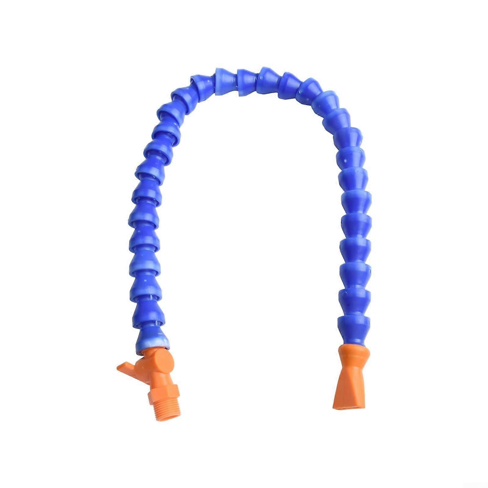 Flexible Coolant Hose for CNC Machines Adjustable Length 600mm with Switch Flat Nozzle Blue