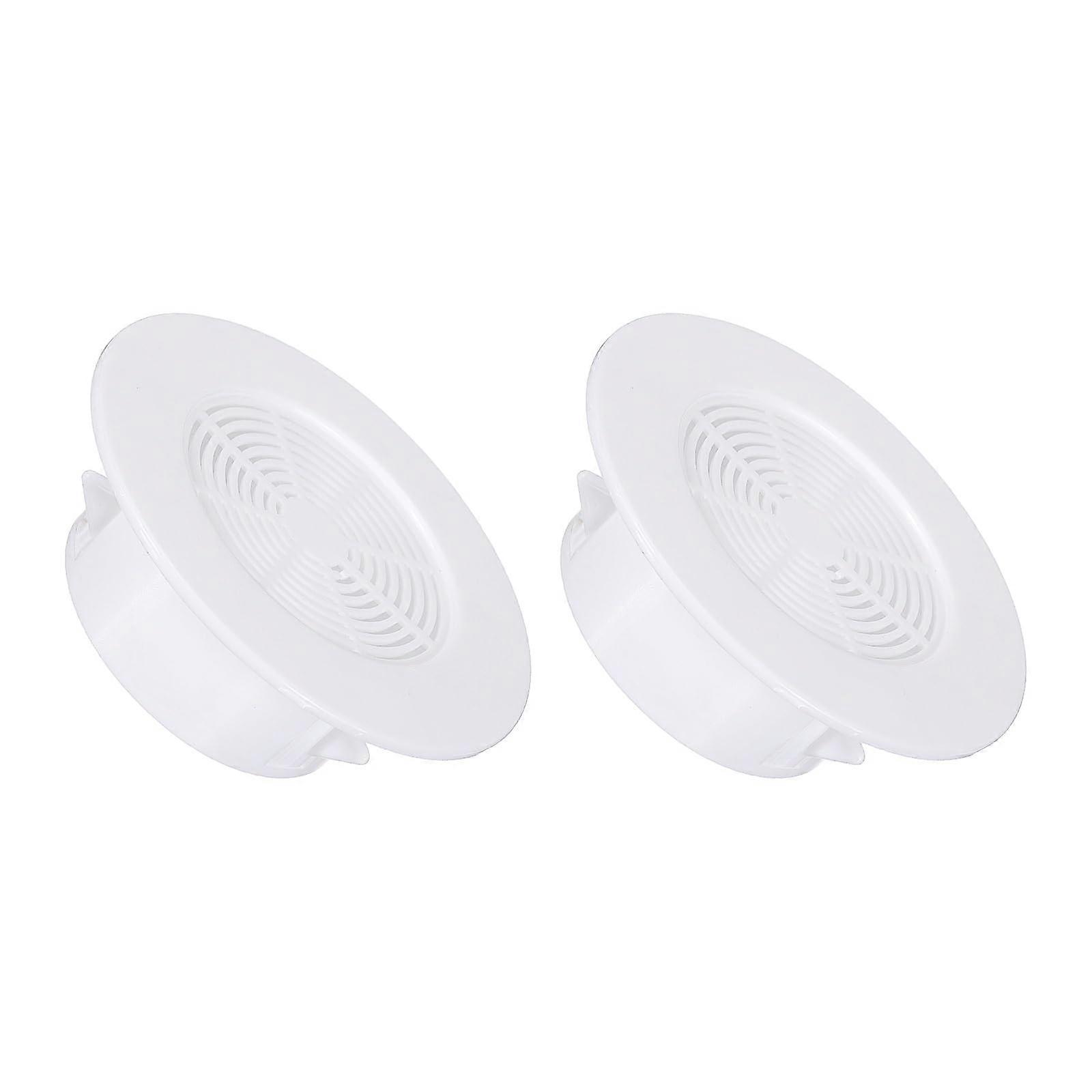 Round Air Vent Cover 2.5 Inch ABS Louver Grille for Bathroom Kitchen Fits 2.53 Inch Holes White