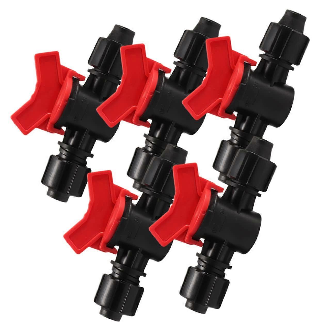 5pcs Plastic Ball Valve Set for Garden Hose and Drip Irrigation with Adjustable Flow Control