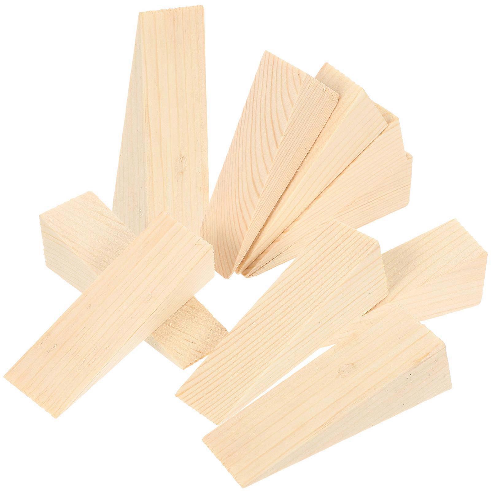 Solid Door Stopper Wedge Doorstop Practical Home Safety Beige 10Set Prevent Collision